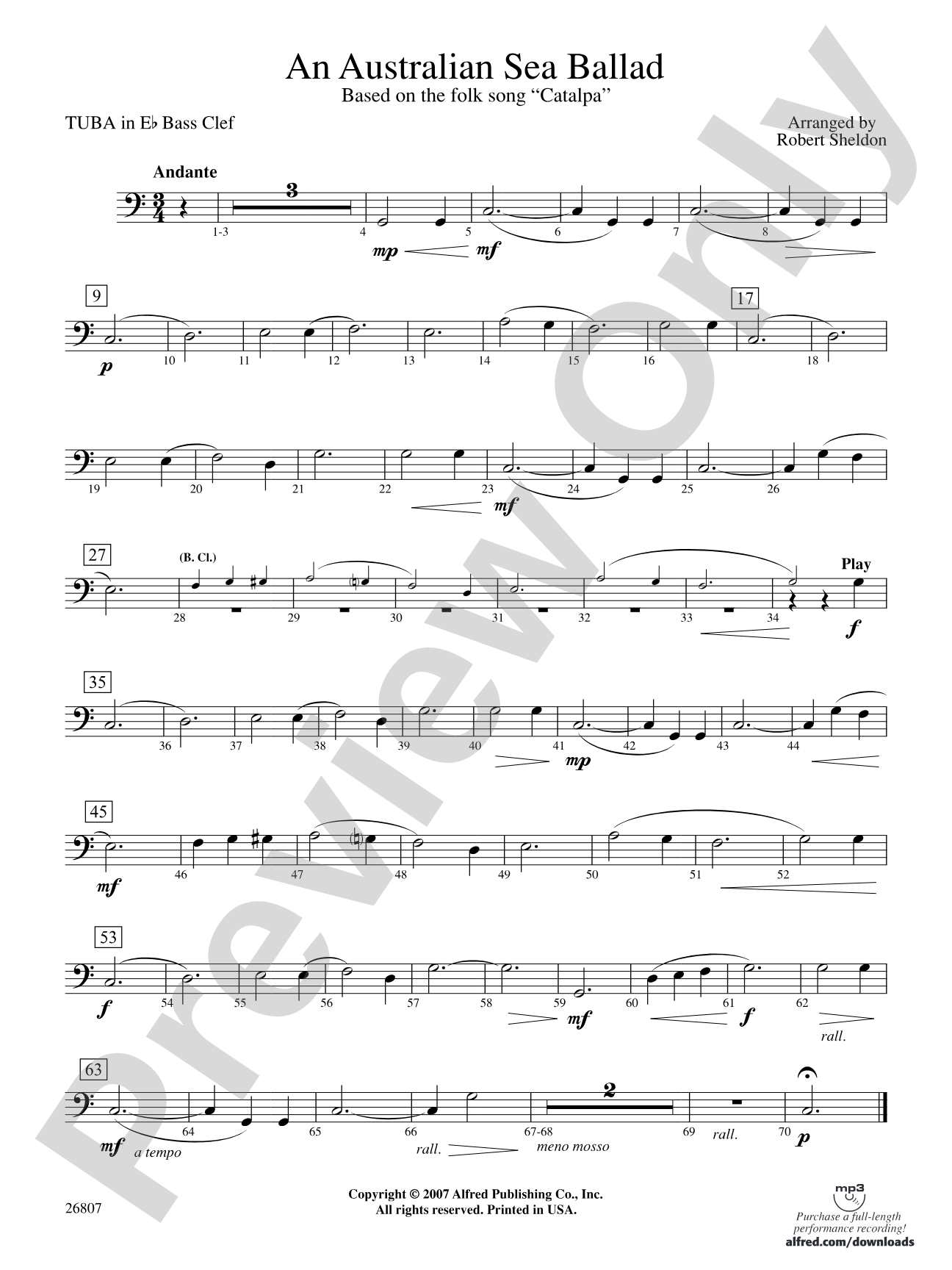 An Australian Sea Ballad: (wp) E-flat Tuba B.C.