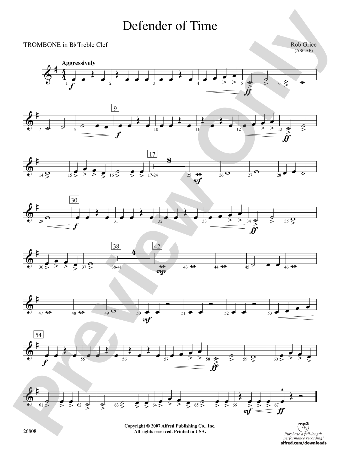 Defender of Time: (wp) 1st B-flat Trombone T.C.