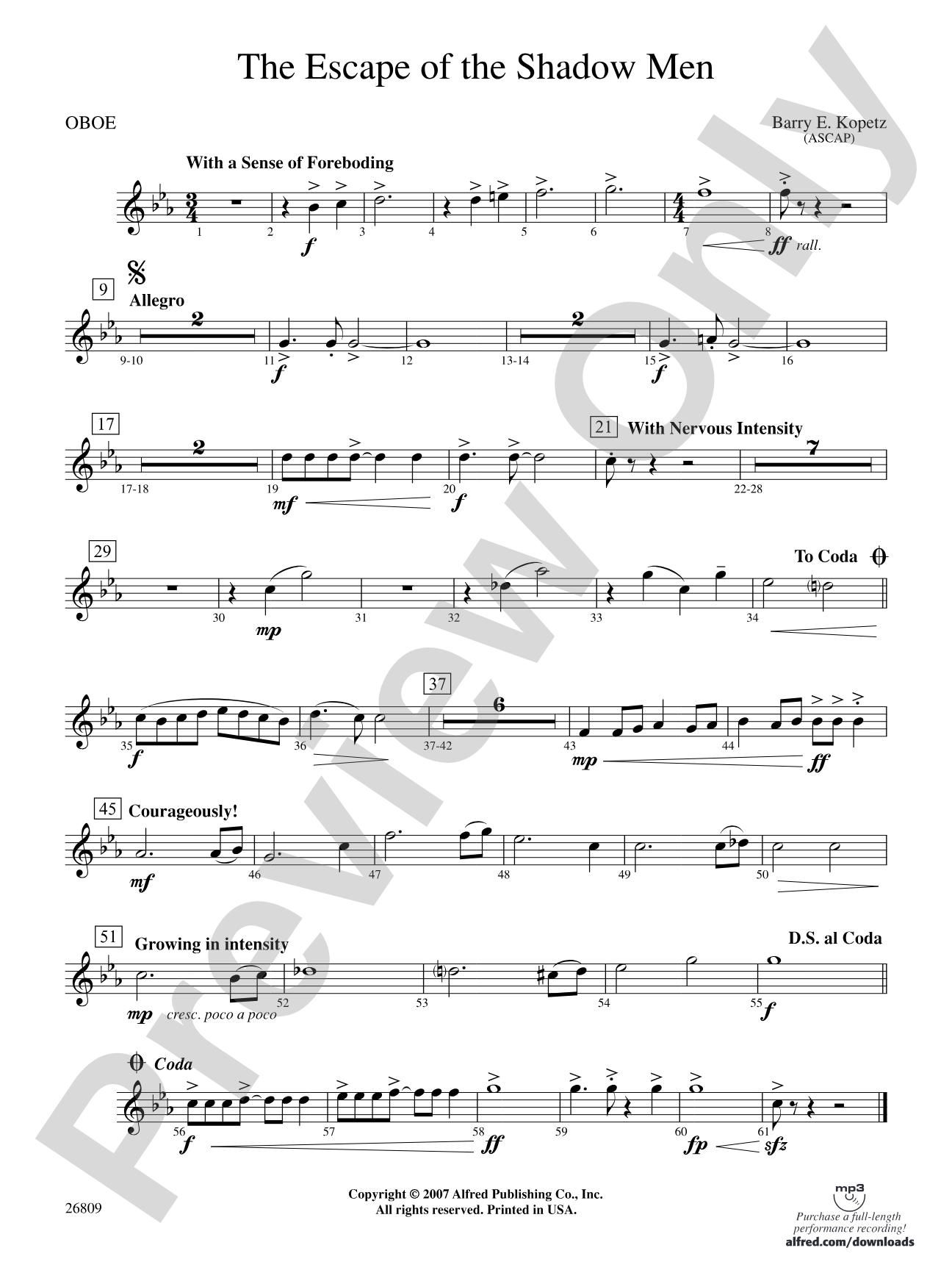 The Escape of the Shadow Men: Oboe