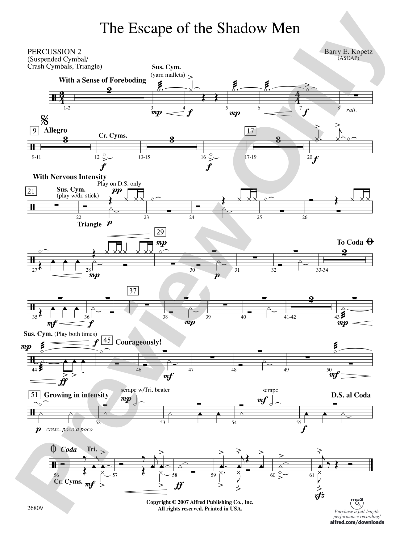 The Escape of the Shadow Men: 2nd Percussion