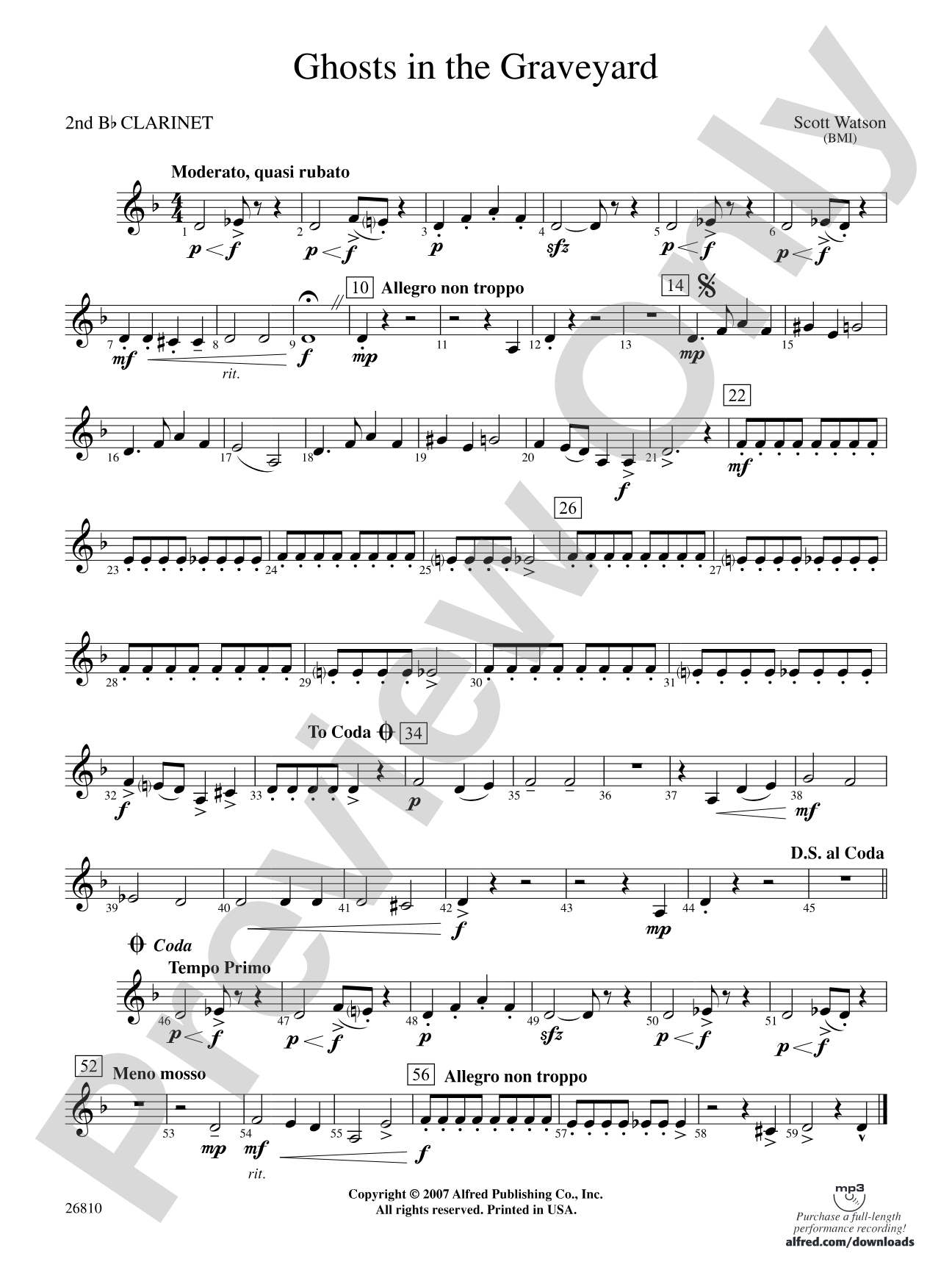 Ghosts in the Graveyard: 2nd B-flat Clarinet