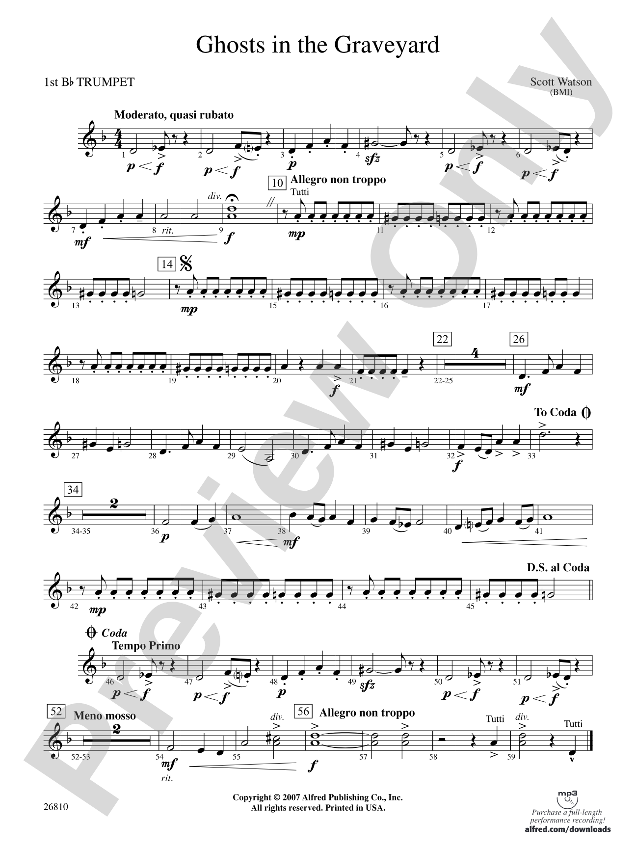 Ghosts in the Graveyard: 1st B-flat Trumpet