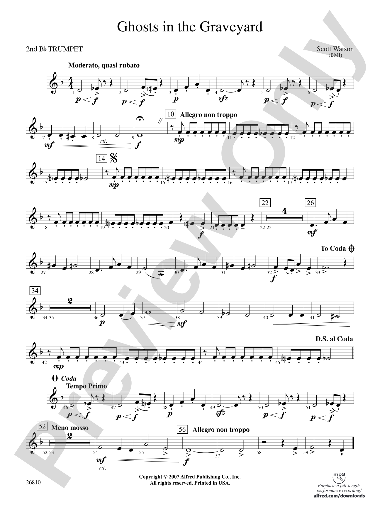 Ghosts in the Graveyard: 2nd B-flat Trumpet