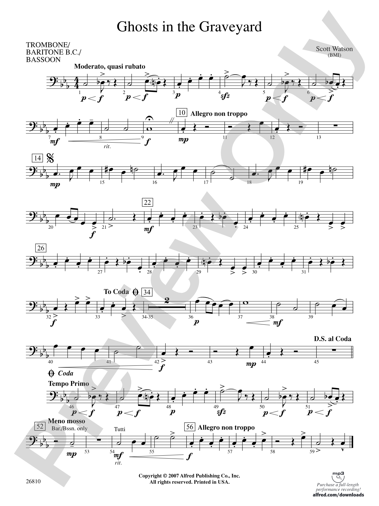 Ghosts in the Graveyard: 1st Trombone