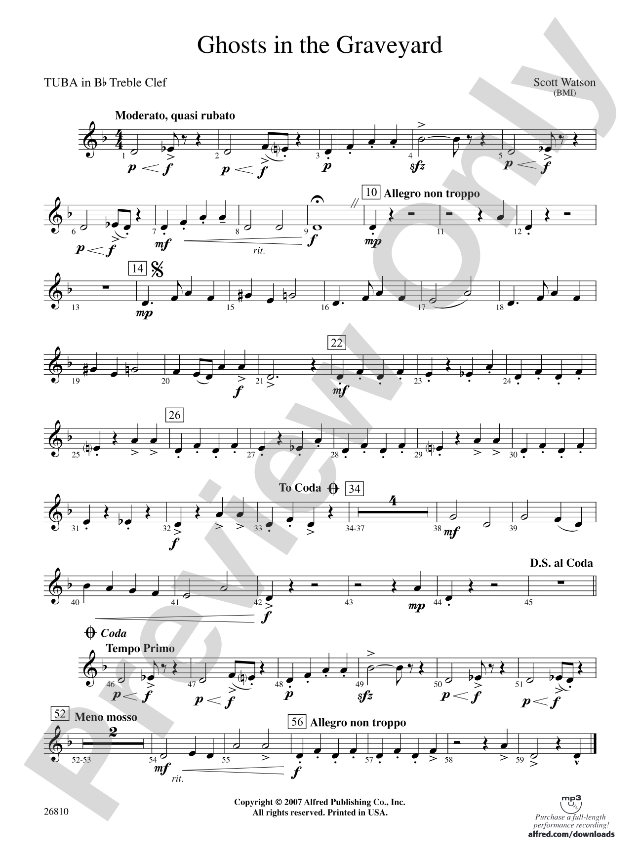 Ghosts in the Graveyard: (wp) B-flat Tuba T.C.