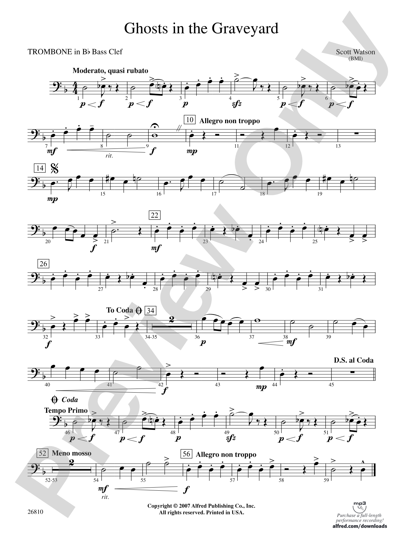 Ghosts in the Graveyard: (wp) 1st B-flat Trombone B.C.
