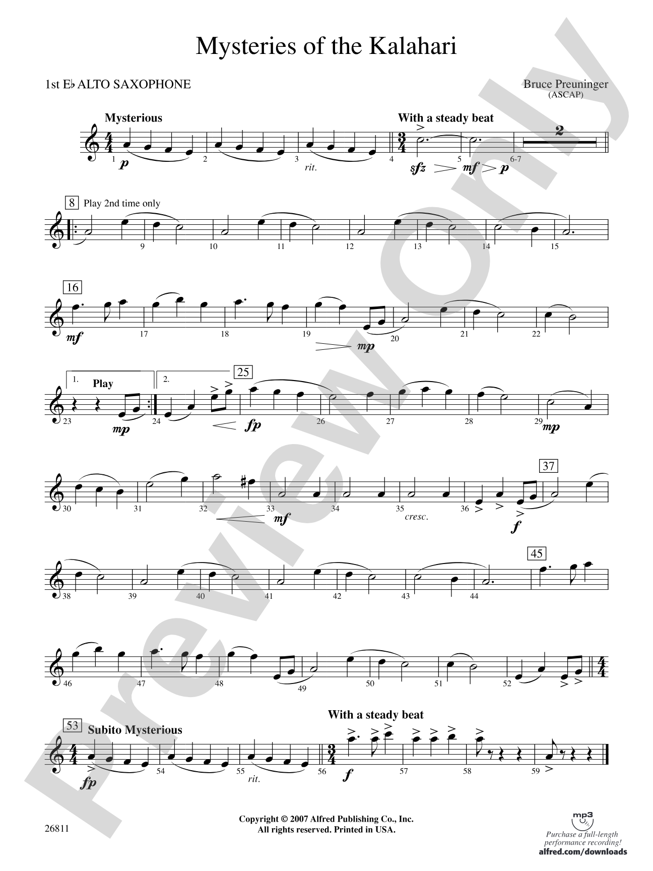 Mysteries of the Kalahari: E-flat Alto Saxophone
