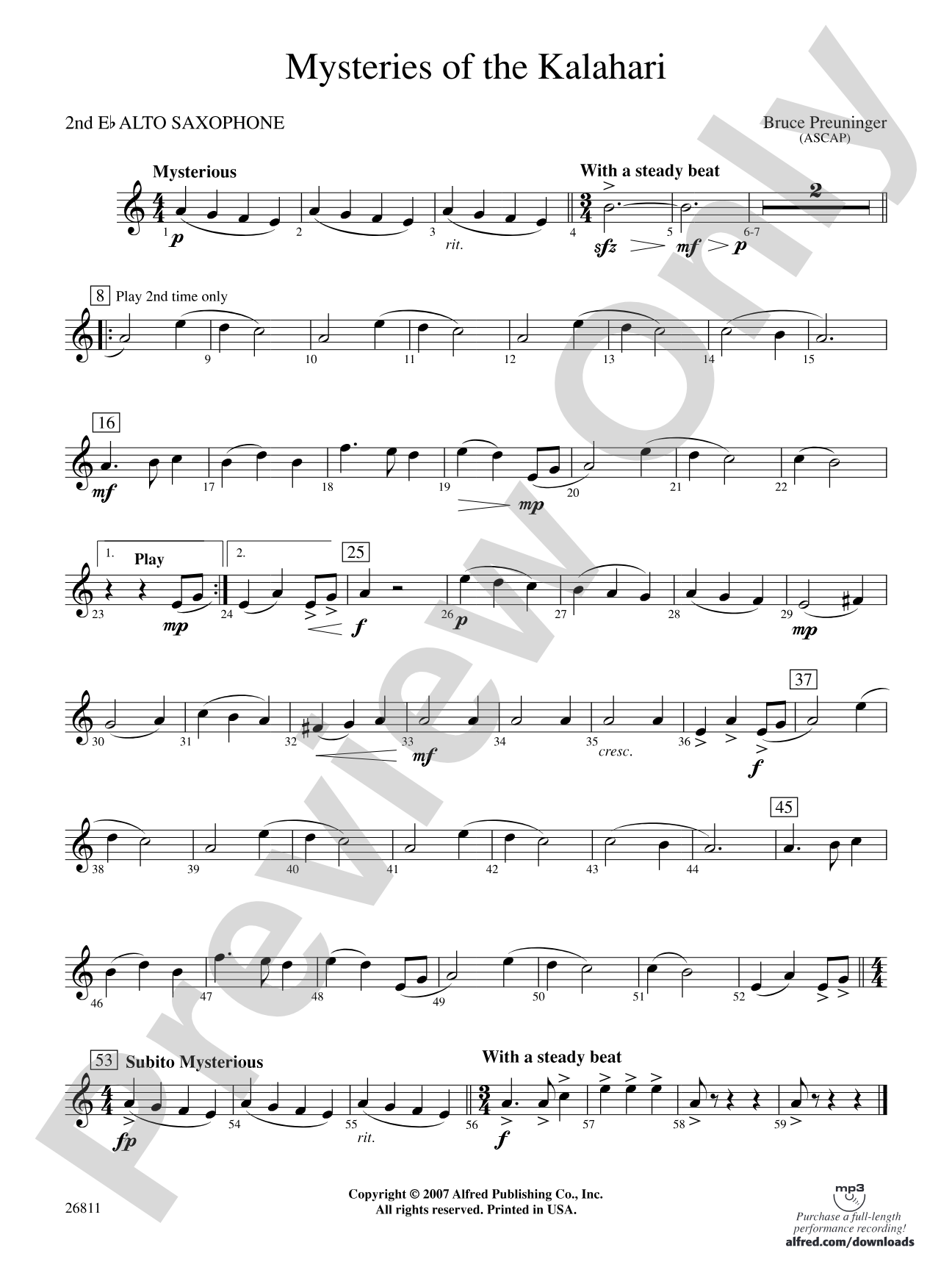 Mysteries of the Kalahari: 2nd E-flat Alto Saxophone