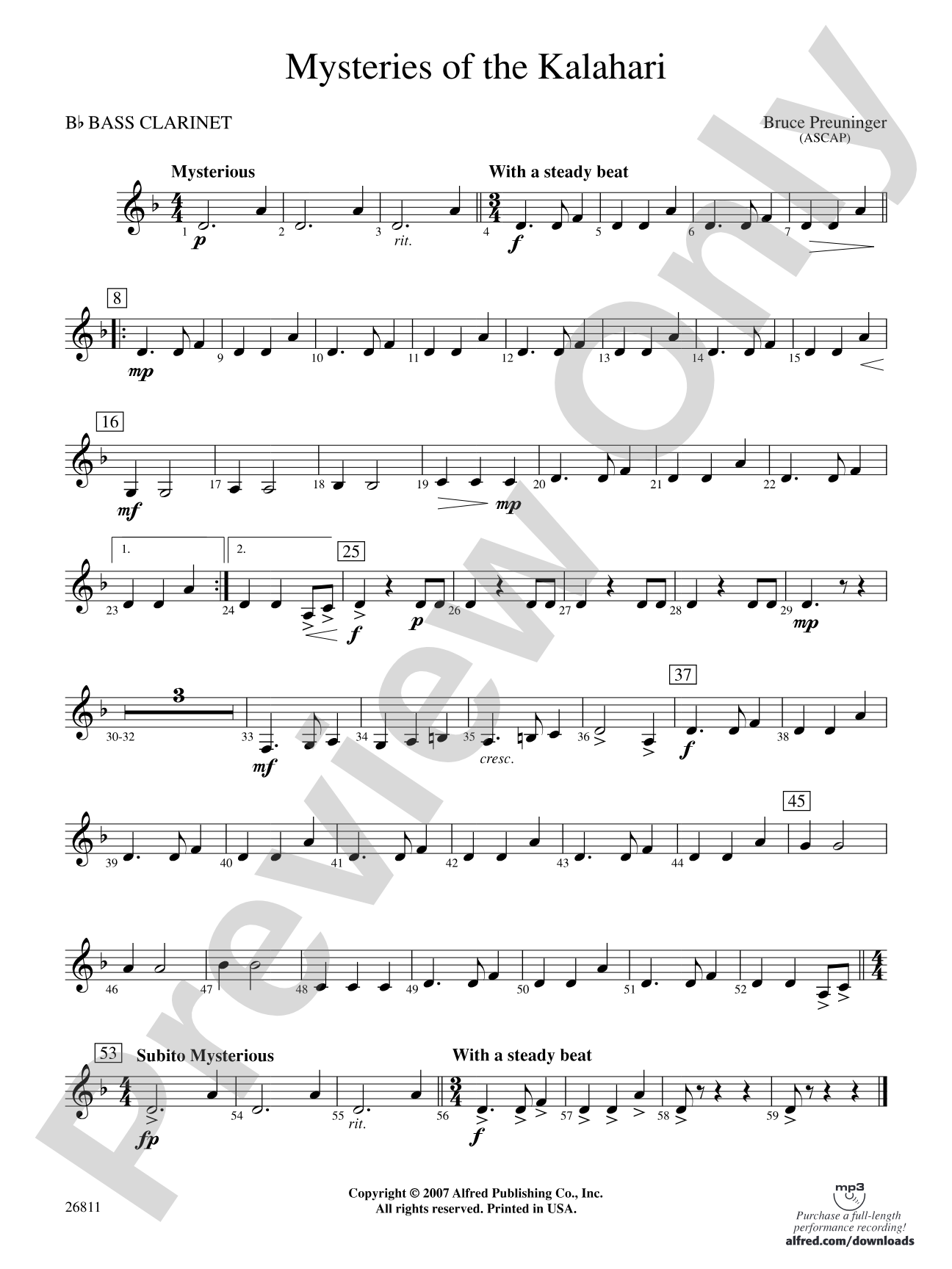Mysteries of the Kalahari: B-flat Bass Clarinet