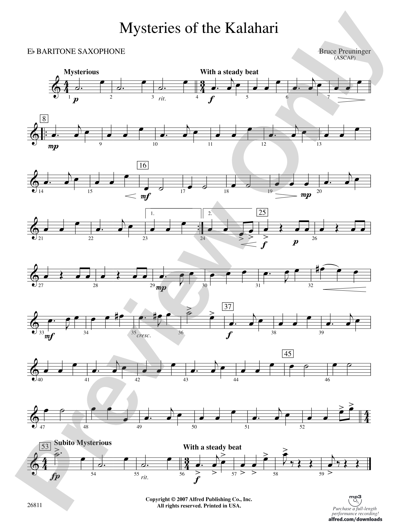 Mysteries of the Kalahari: E-flat Baritone Saxophone
