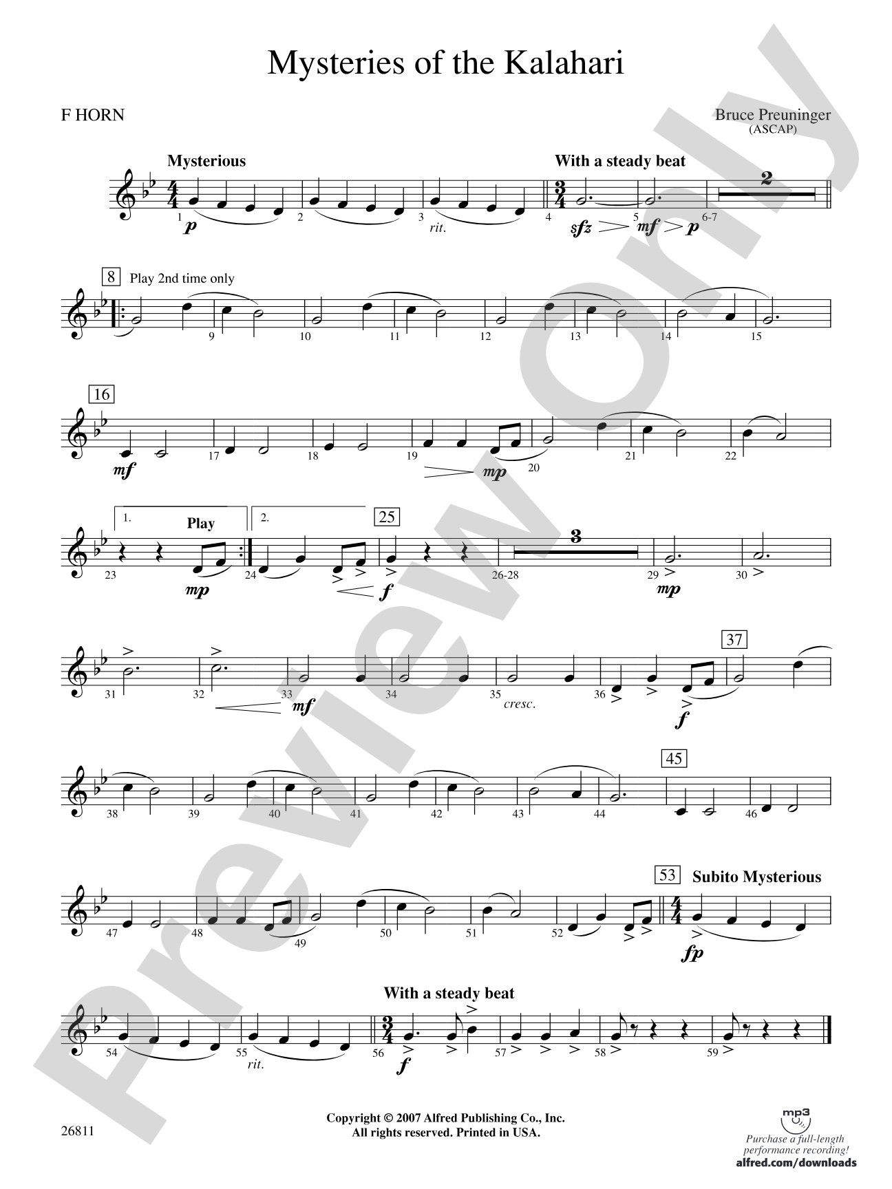 Mysteries of the Kalahari: 1st F Horn