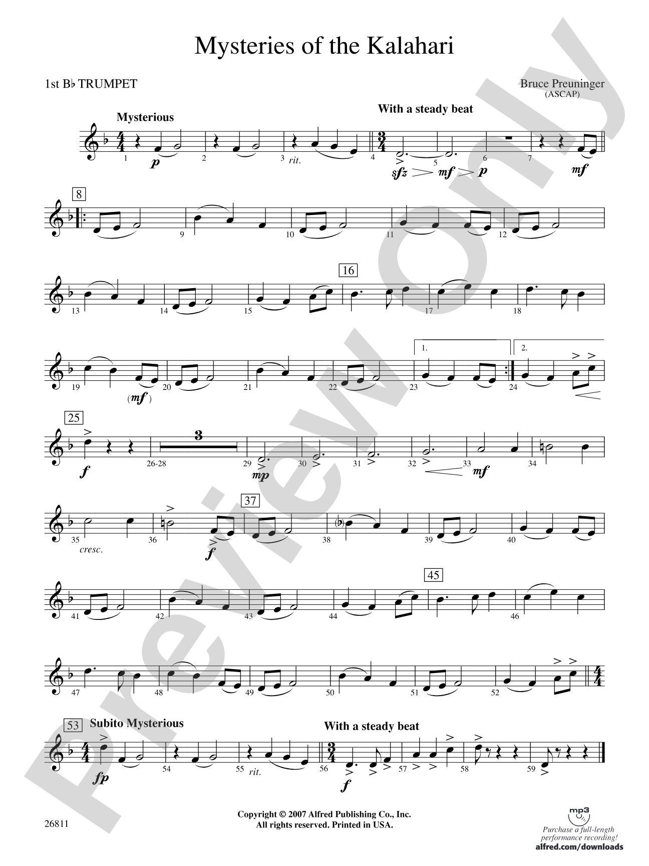 Mysteries of the Kalahari: 1st B-flat Trumpet