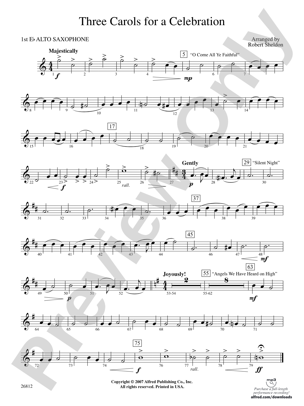 Three Carols for a Celebration: E-flat Alto Saxophone