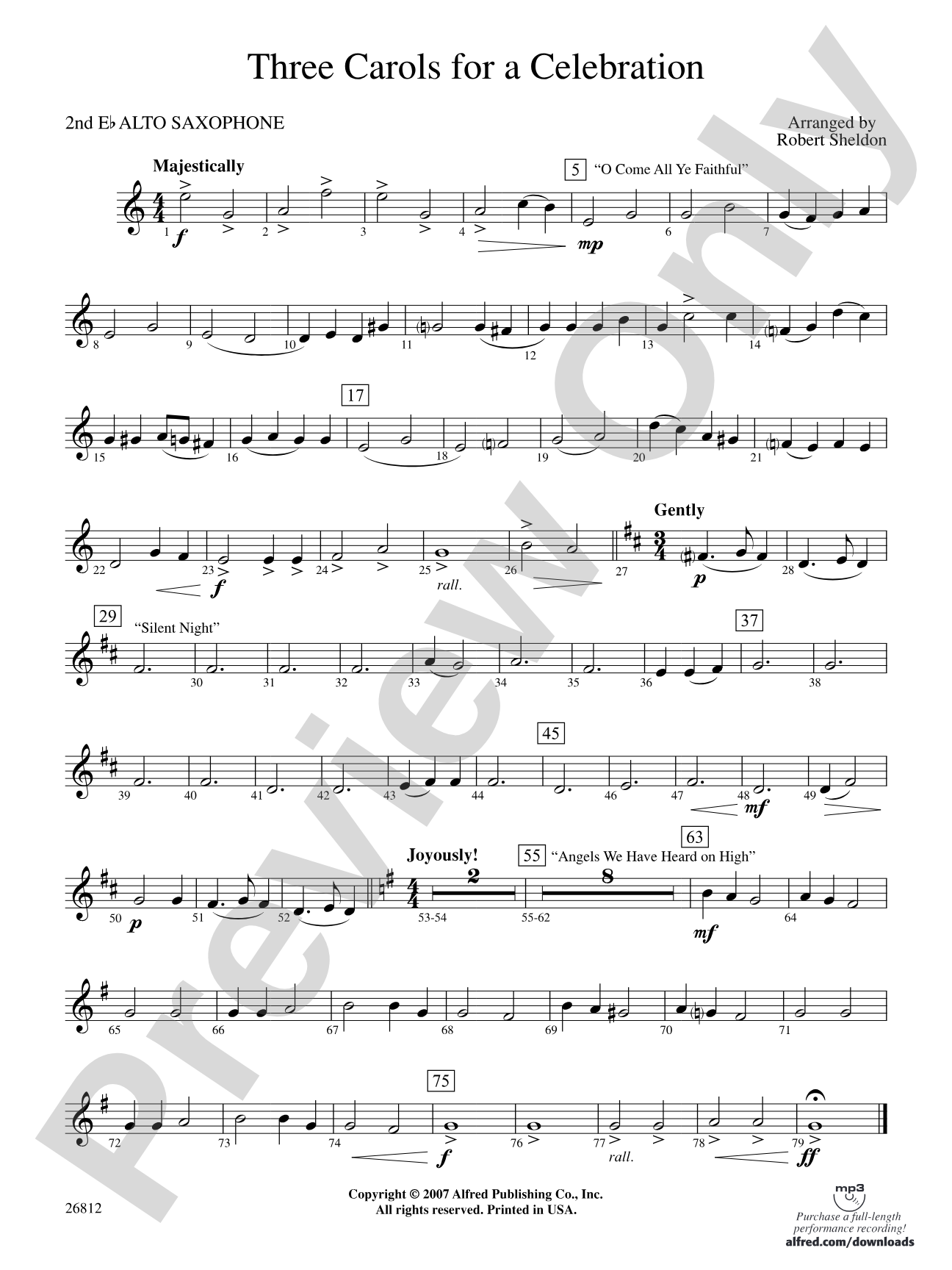 Three Carols for a Celebration: 2nd E-flat Alto Saxophone