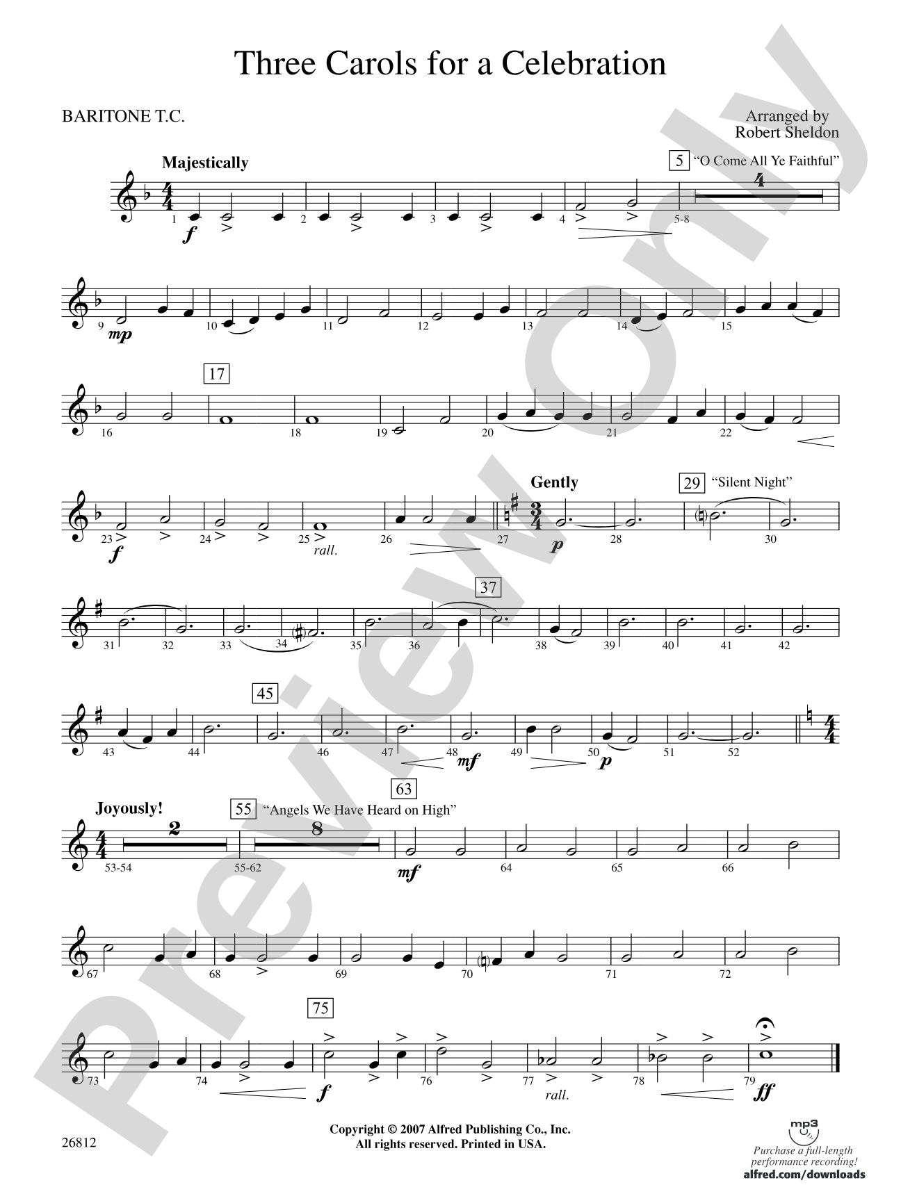 Three Carols for a Celebration: Baritone T.C.