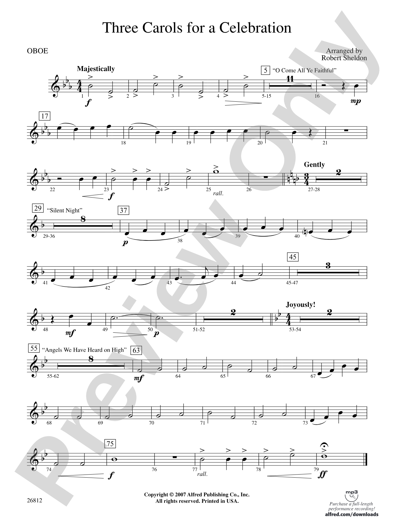 Three Carols for a Celebration: Oboe
