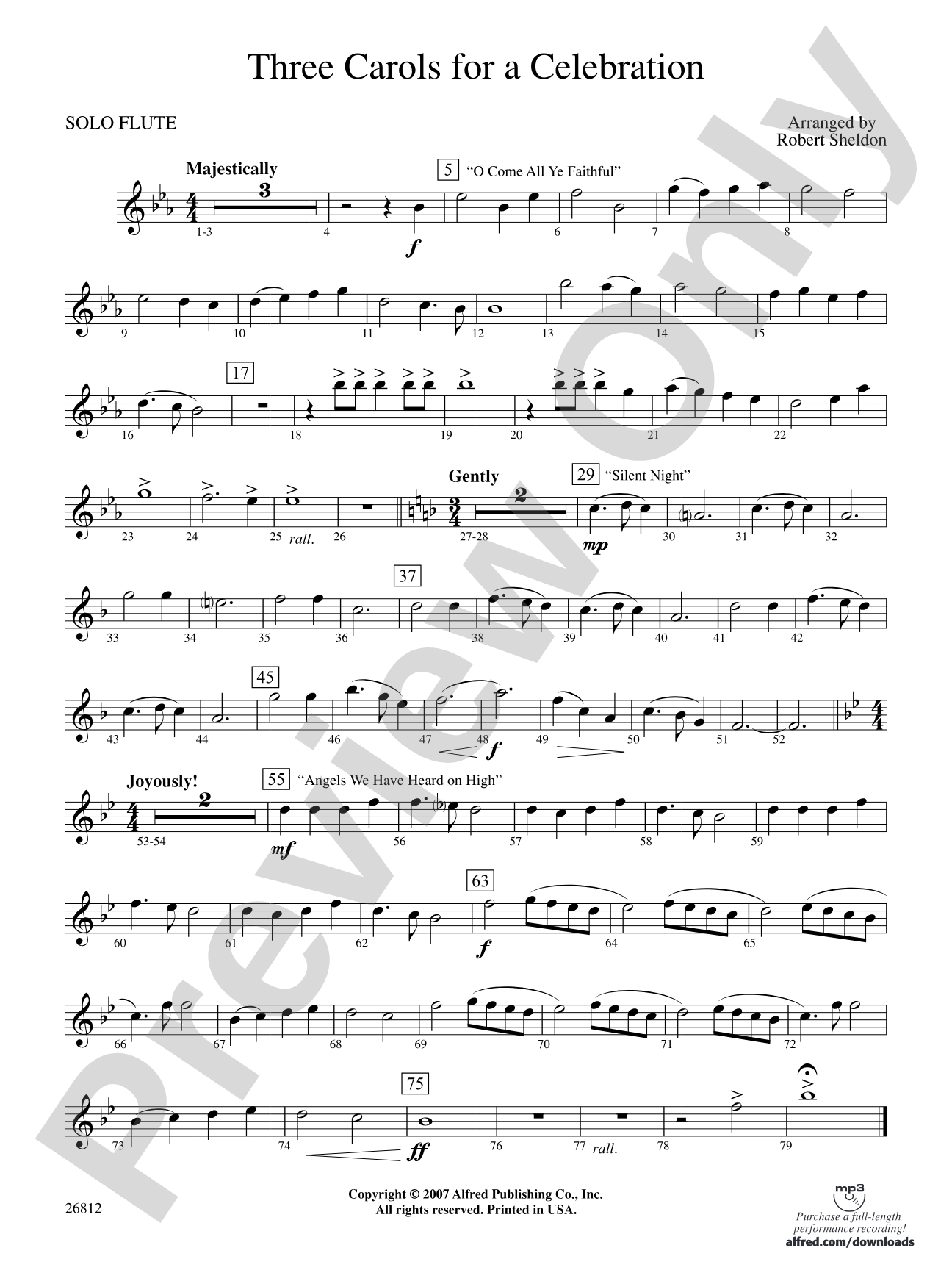 Three Carols for a Celebration: Solo Flute