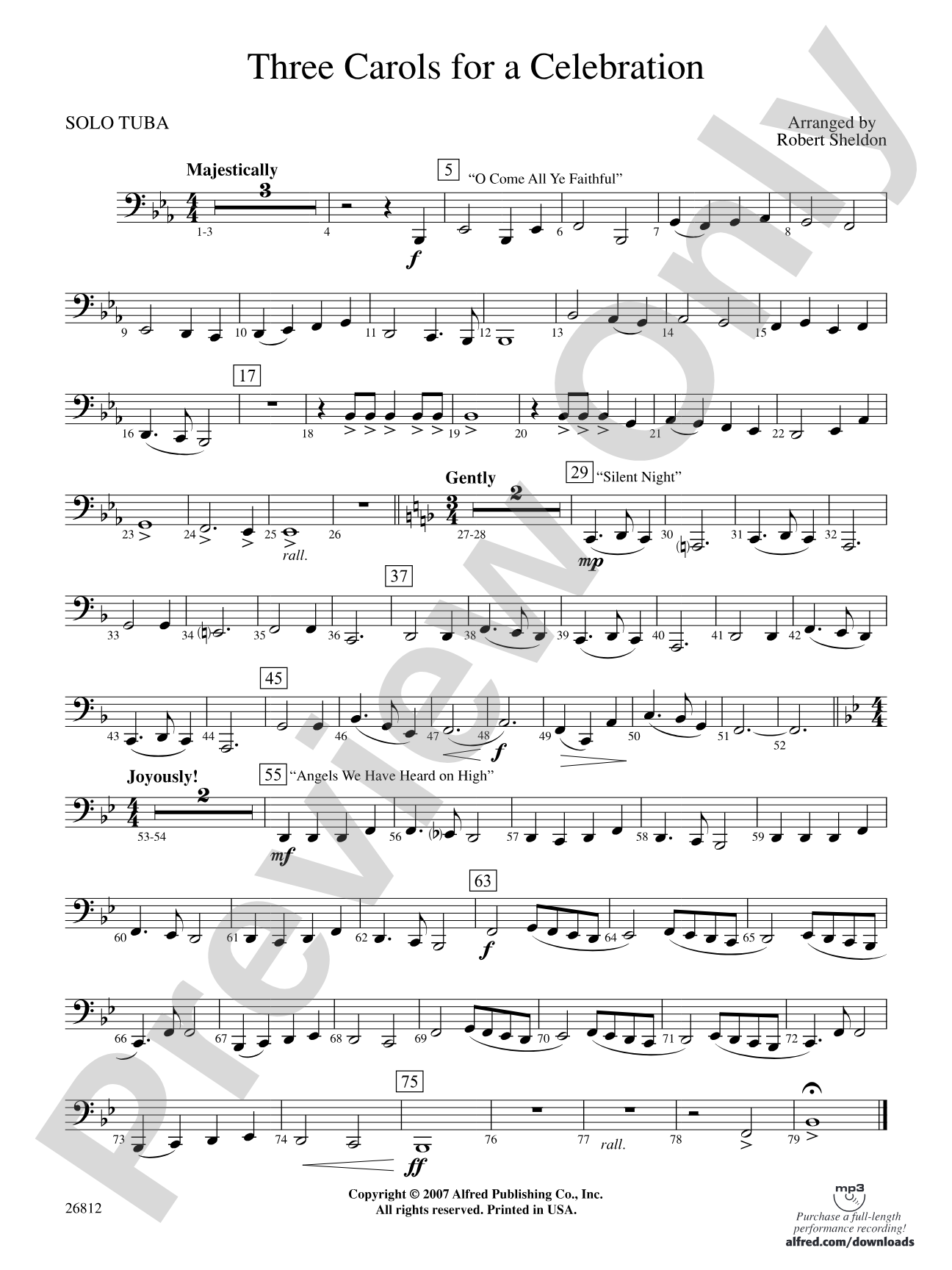 Three Carols for a Celebration: Solo Tuba
