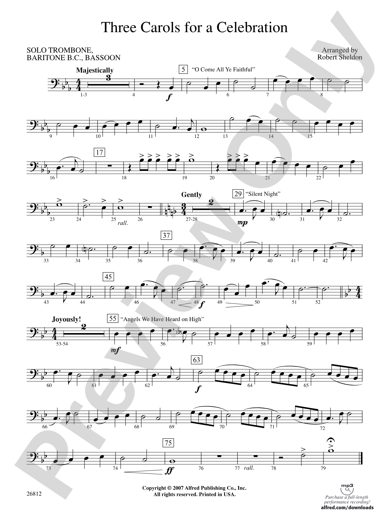 Three Carols for a Celebration: Solo Trombone