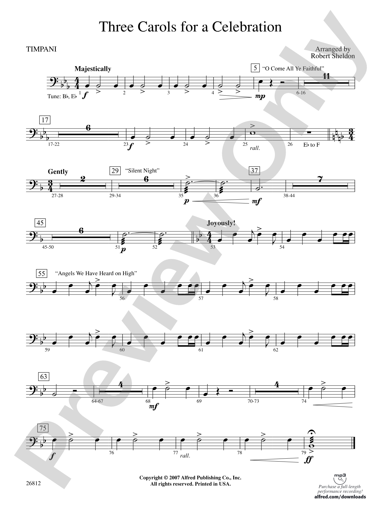 Three Carols for a Celebration: Timpani