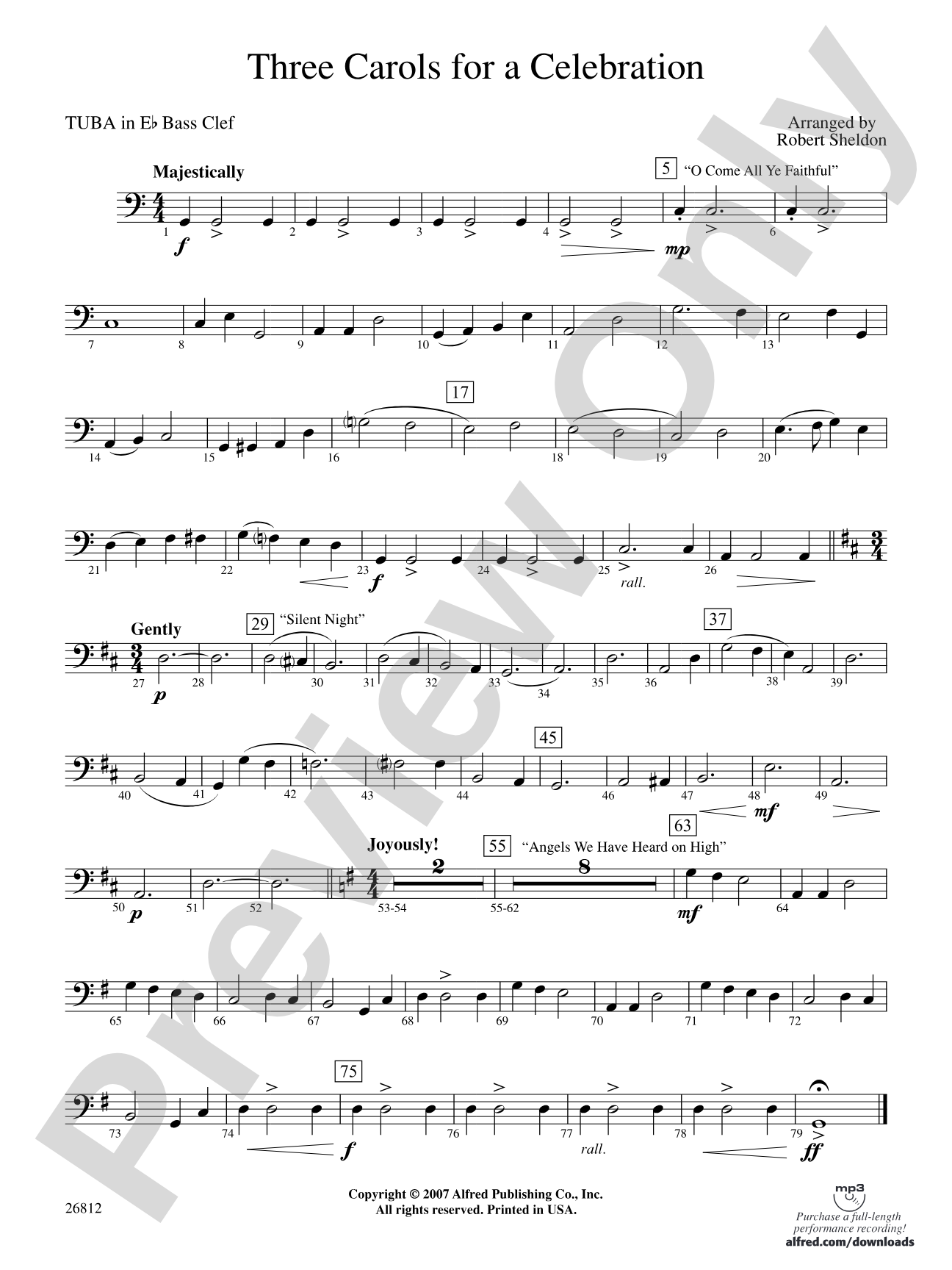 Three Carols for a Celebration: (wp) E-flat Tuba B.C.