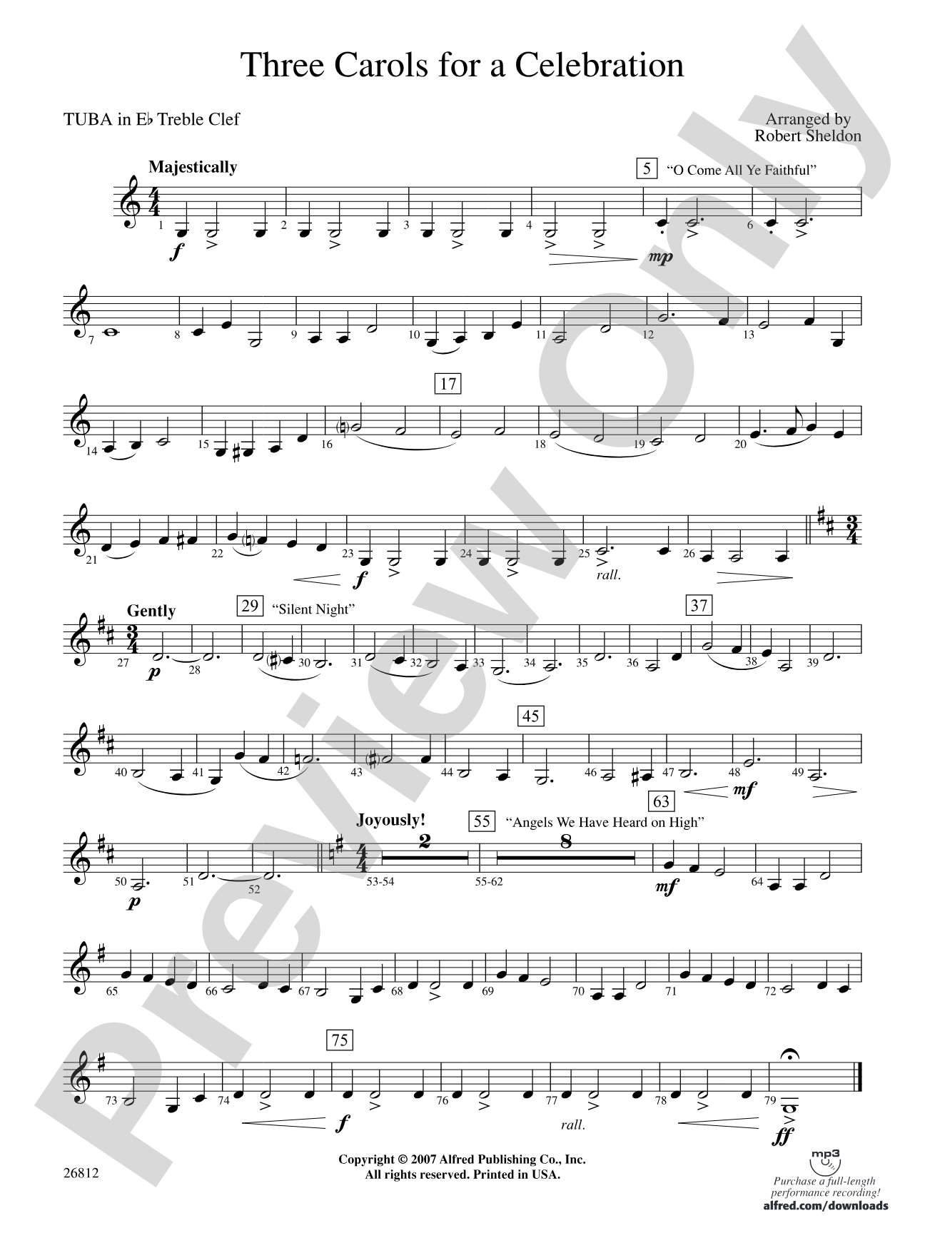 Three Carols for a Celebration: (wp) E-flat Tuba T.C.