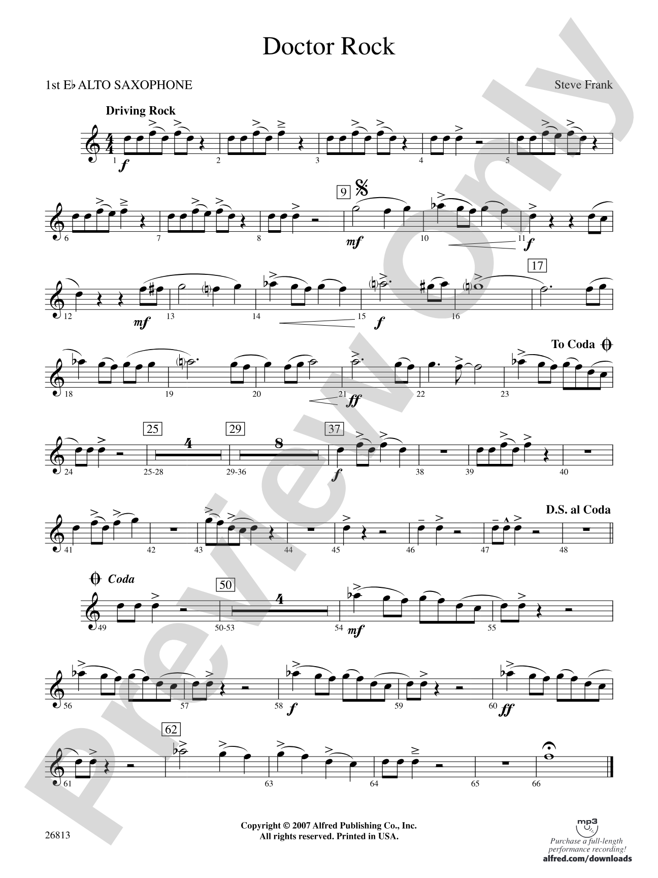 Doctor Rock: E-flat Alto Saxophone