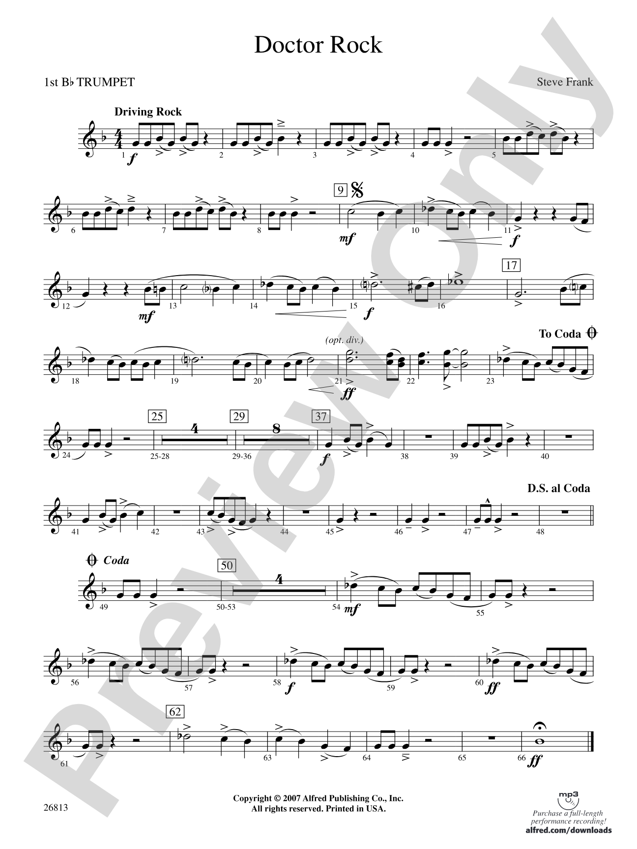 Doctor Rock: 1st B-flat Trumpet