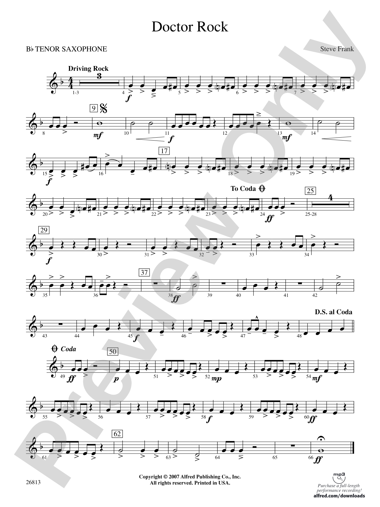 Doctor Rock: B-flat Tenor Saxophone