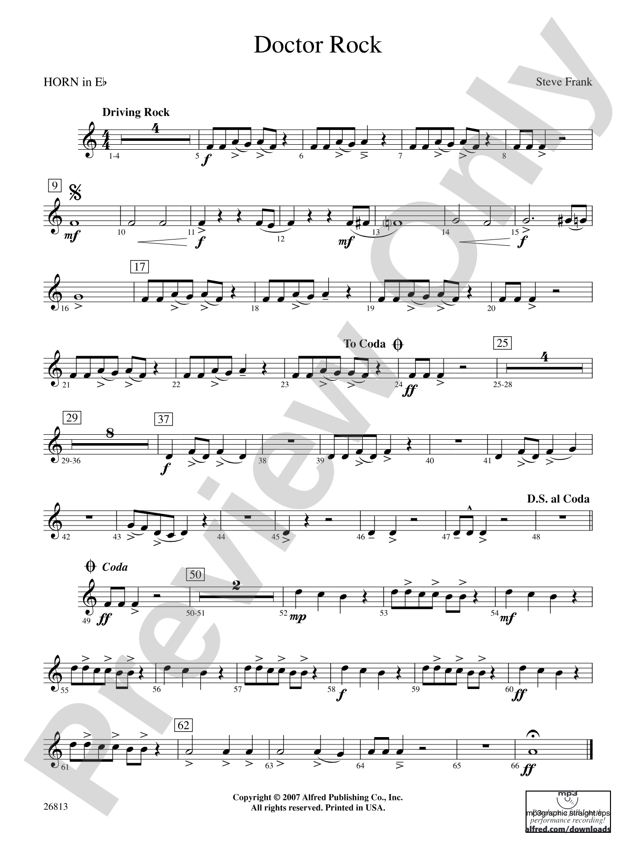 Doctor Rock: (wp) 1st Horn in E-flat