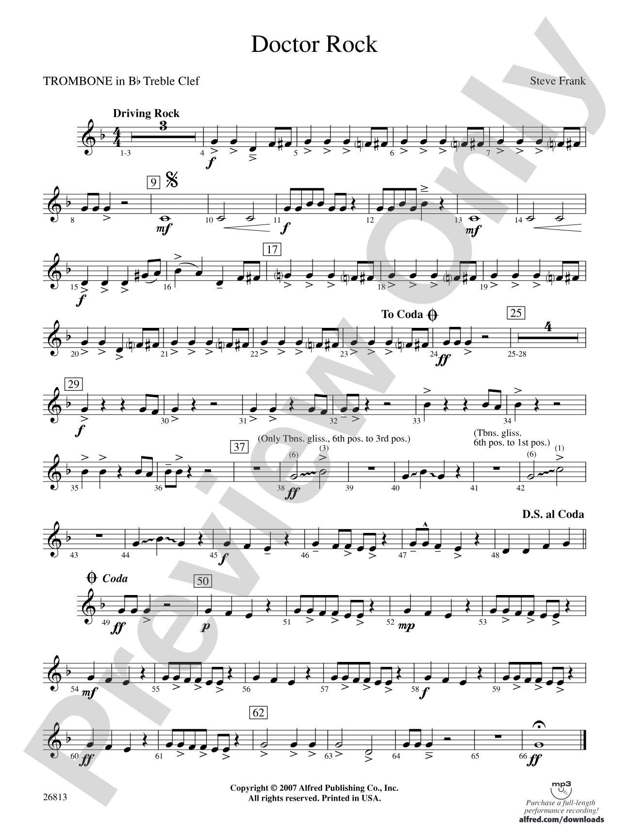 Doctor Rock: (wp) Bb Trombone T.C.