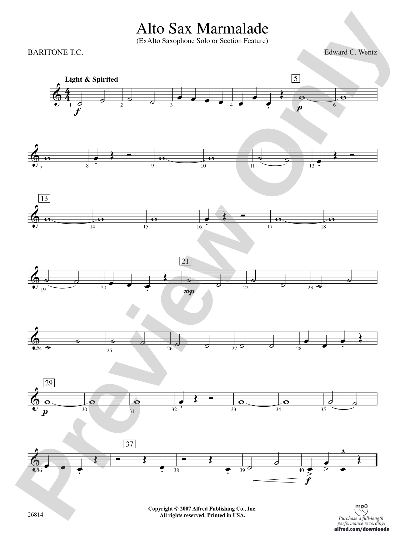 Alto Sax Marmalade: Baritone T.C.