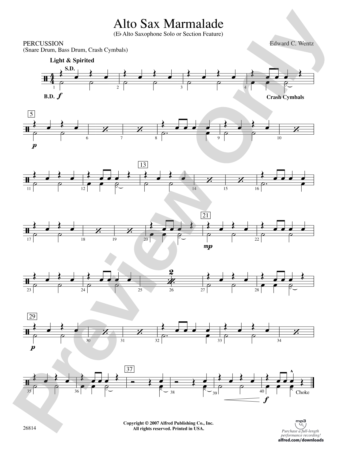 Alto Sax Marmalade: 1st Percussion