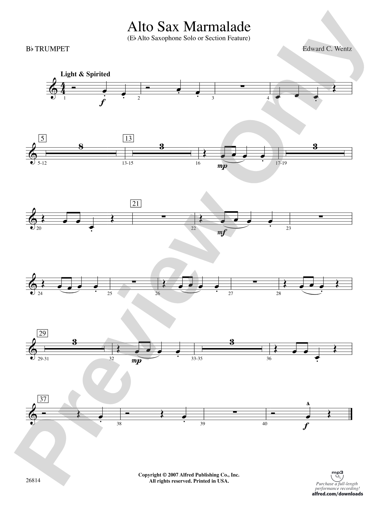 Alto Sax Marmalade: 1st B-flat Trumpet