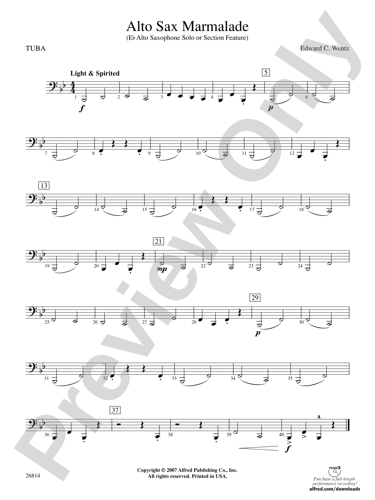 Alto Sax Marmalade: Tuba