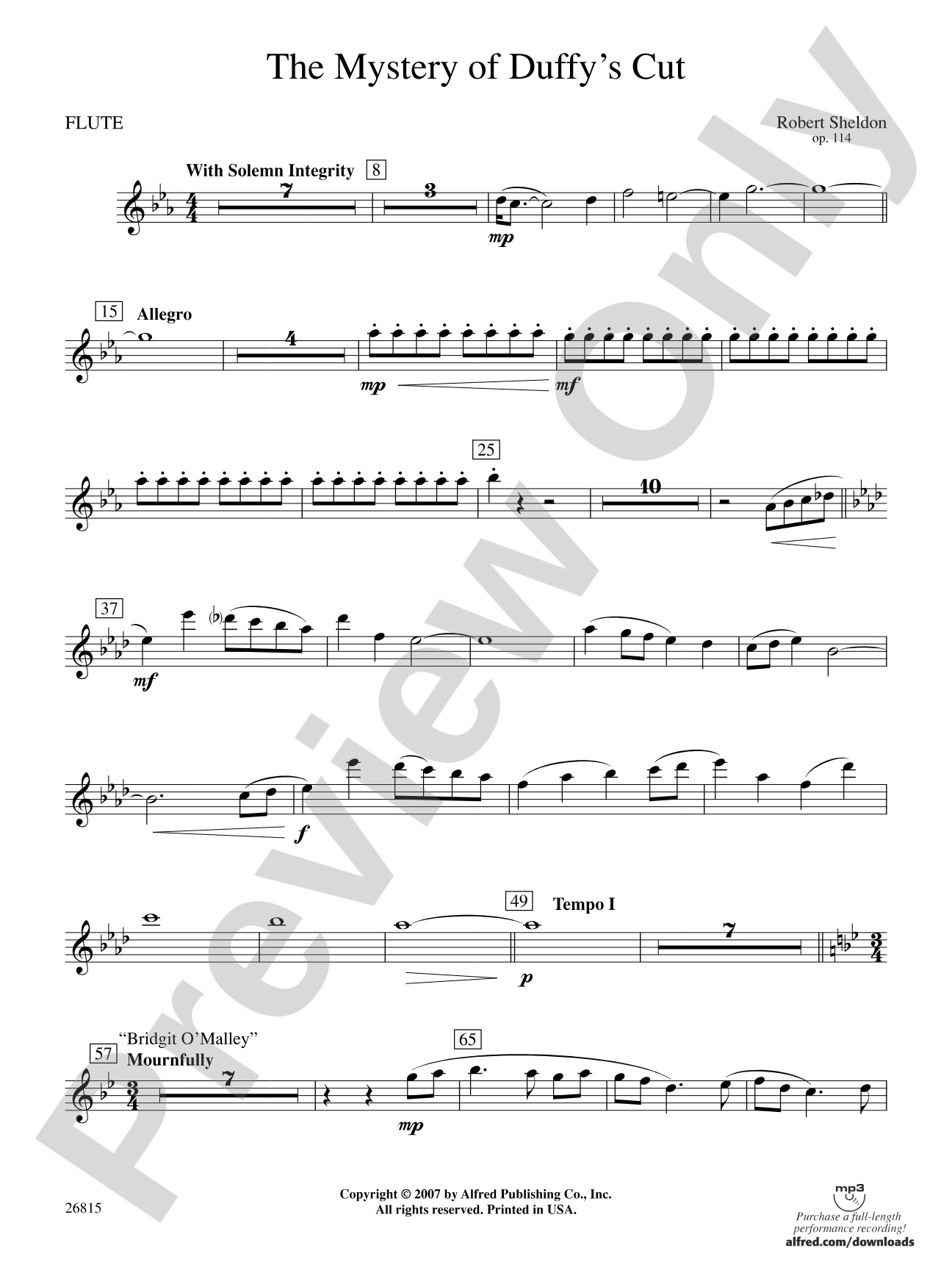 The Mystery of Duffy's Cut: Flute