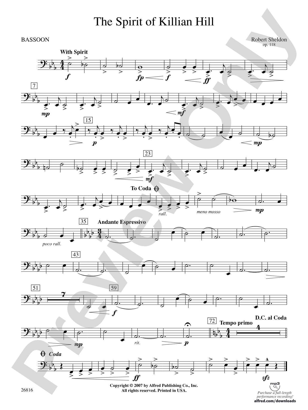 The Spirit of Killian Hill: Bassoon