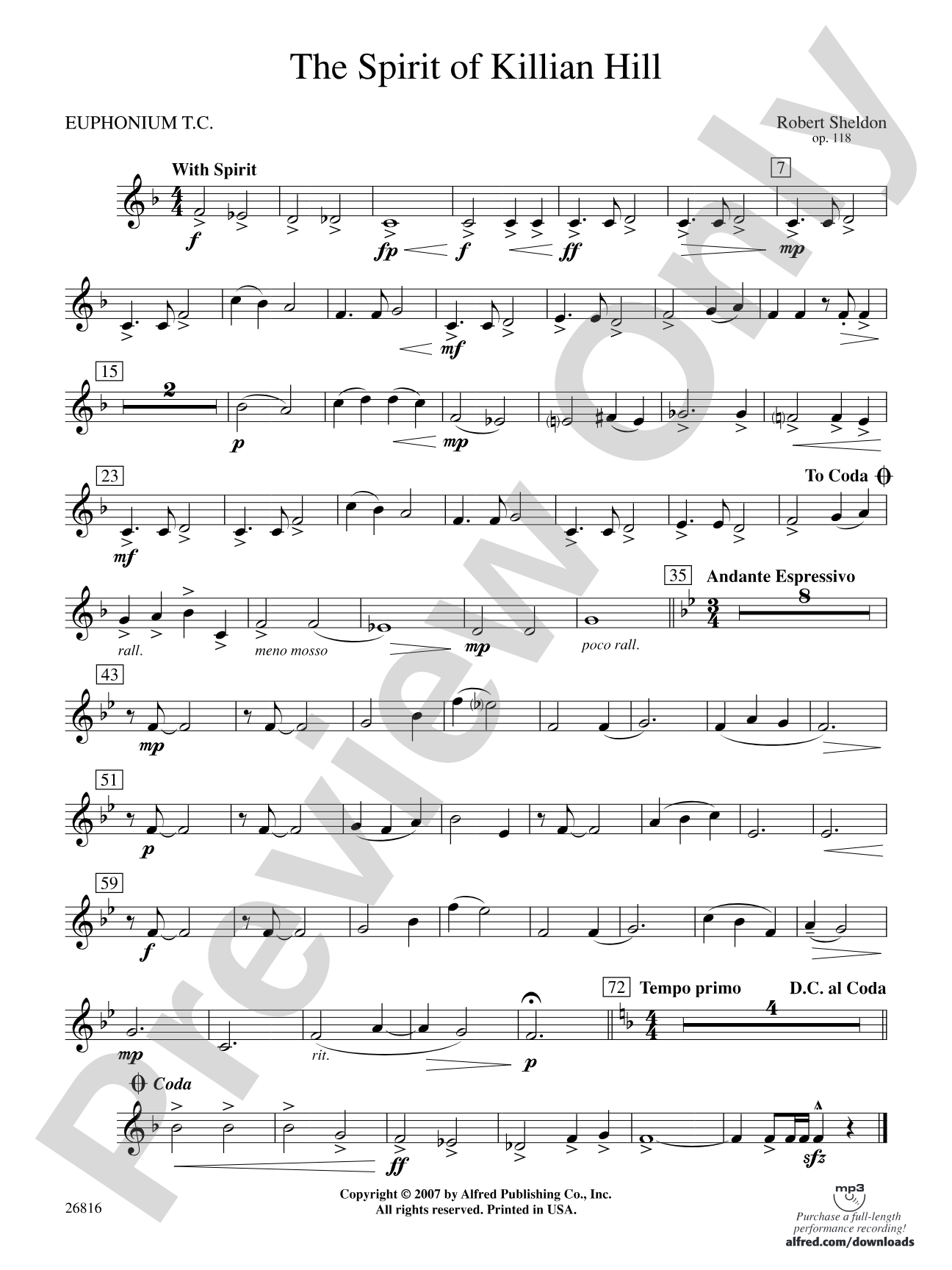 The Spirit of Killian Hill: Baritone T.C.