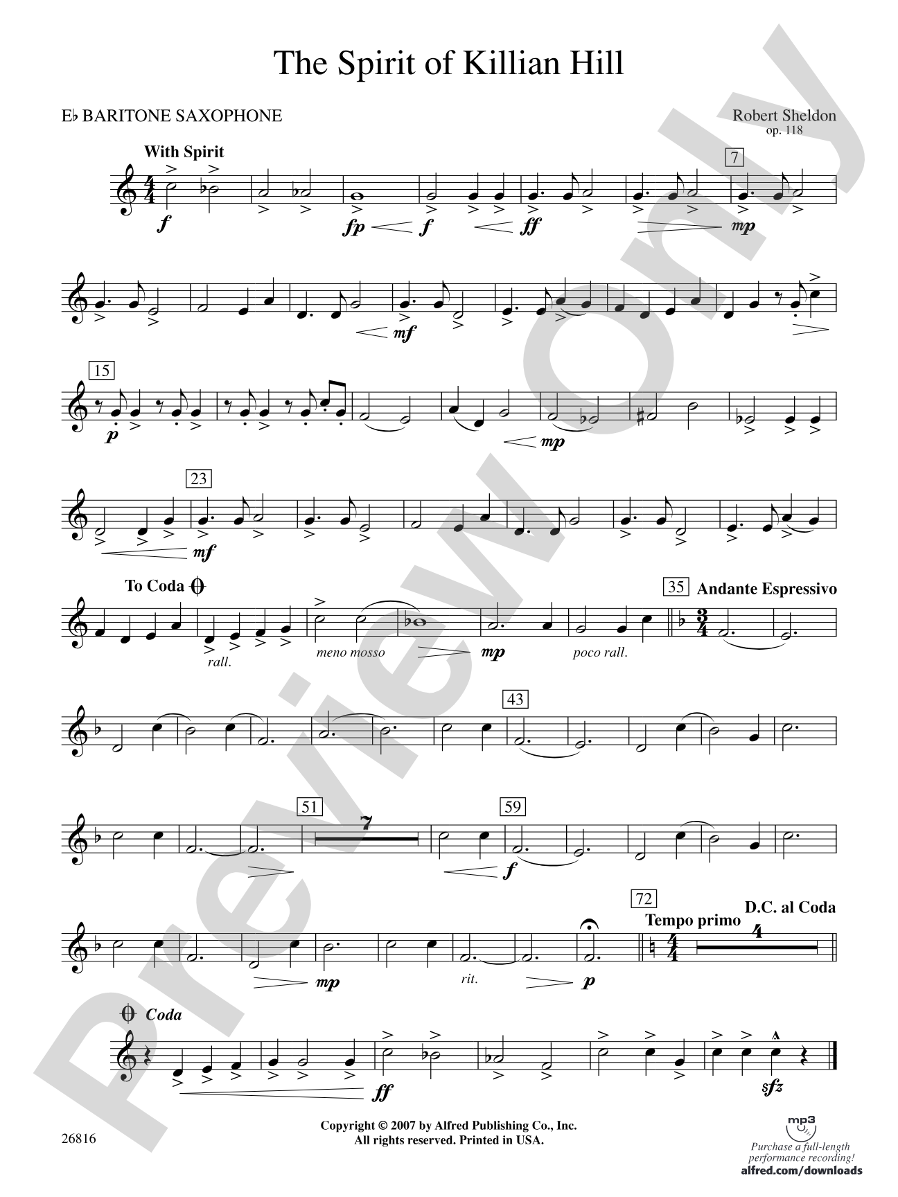 The Spirit of Killian Hill: E-flat Baritone Saxophone