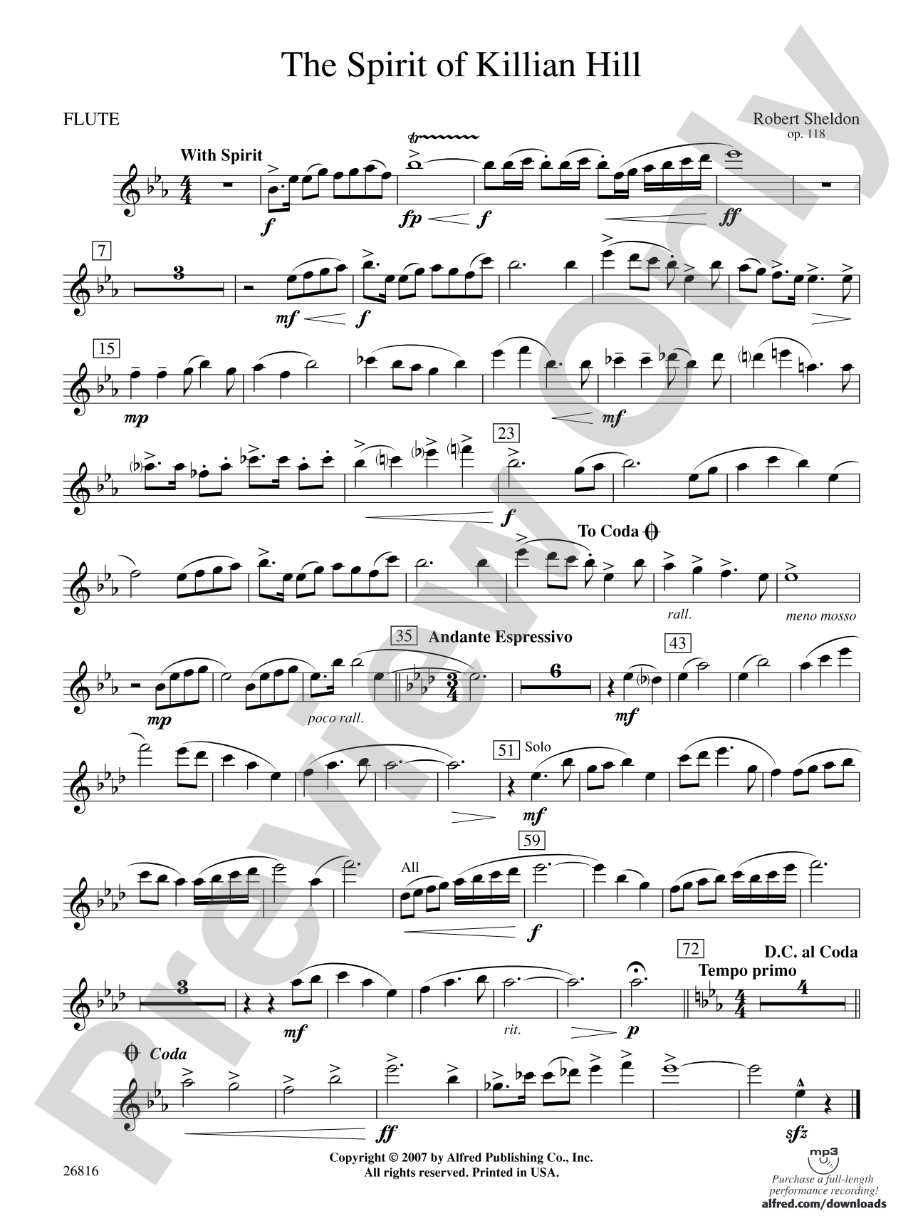 The Spirit of Killian Hill: Flute