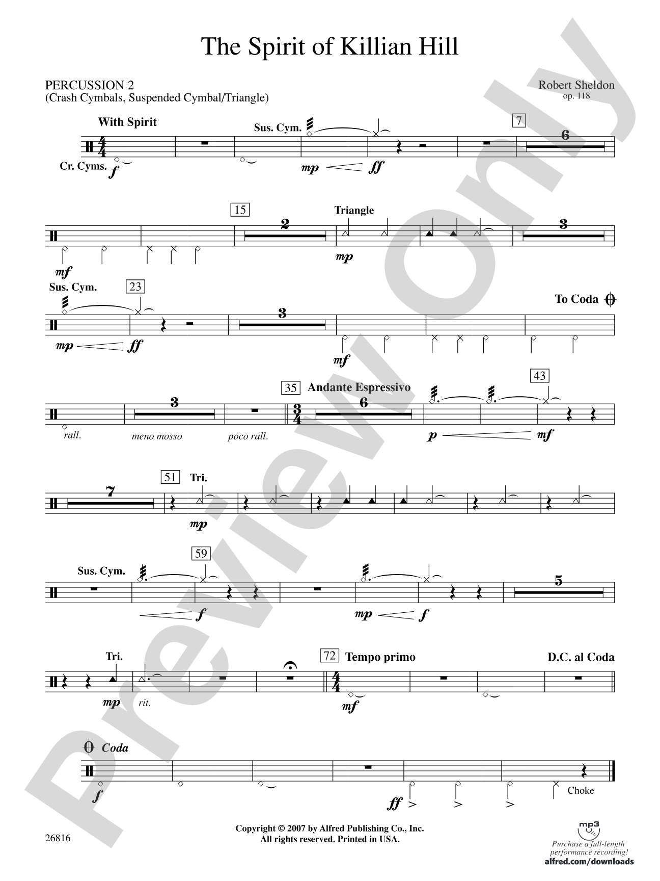 The Spirit of Killian Hill: 2nd Percussion