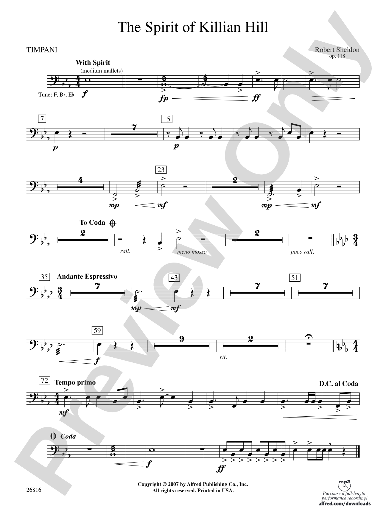 The Spirit of Killian Hill: Timpani