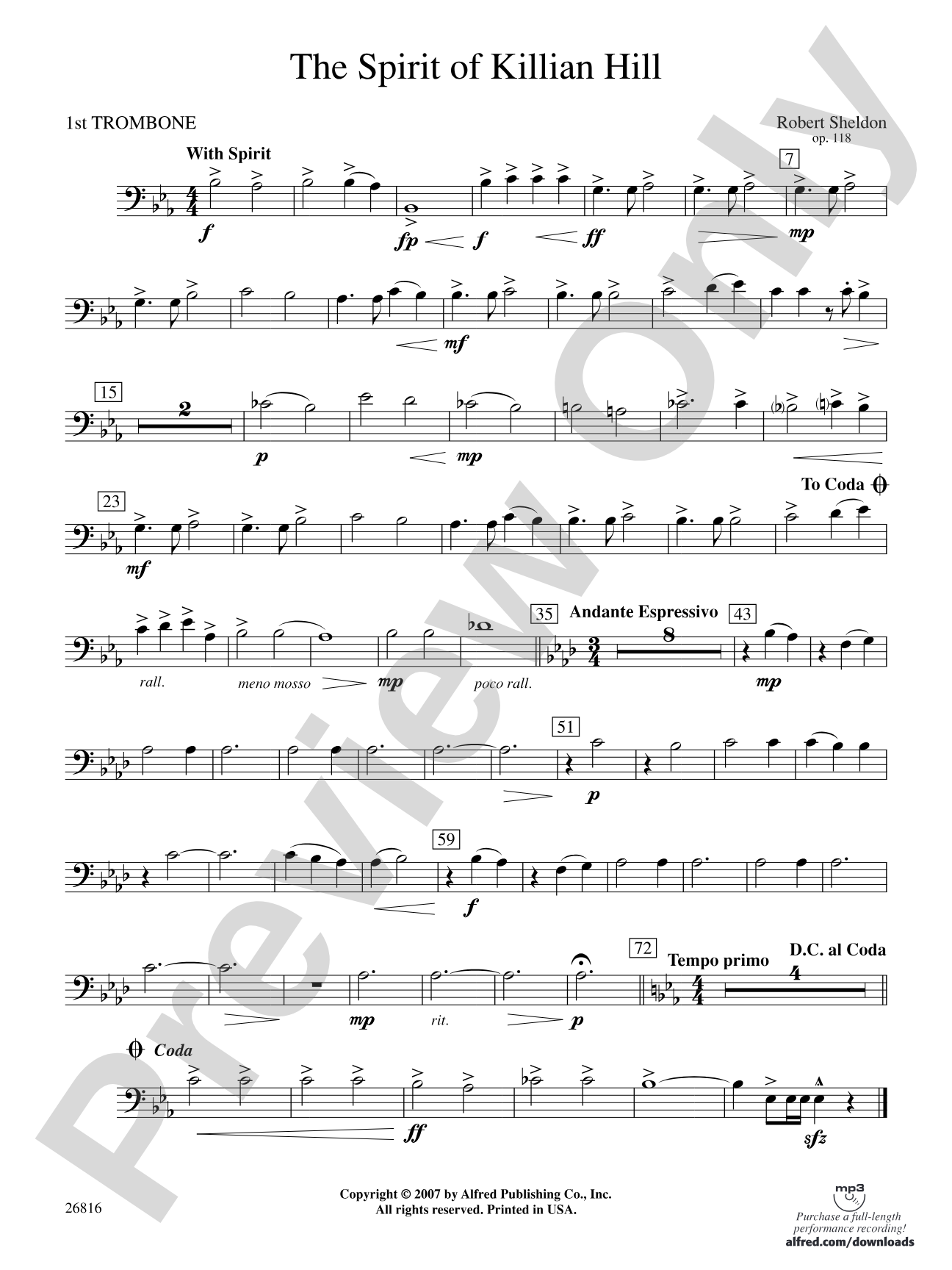 The Spirit of Killian Hill: 1st Trombone