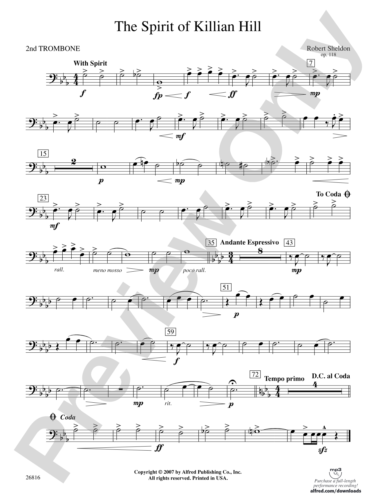 The Spirit of Killian Hill: 2nd Trombone