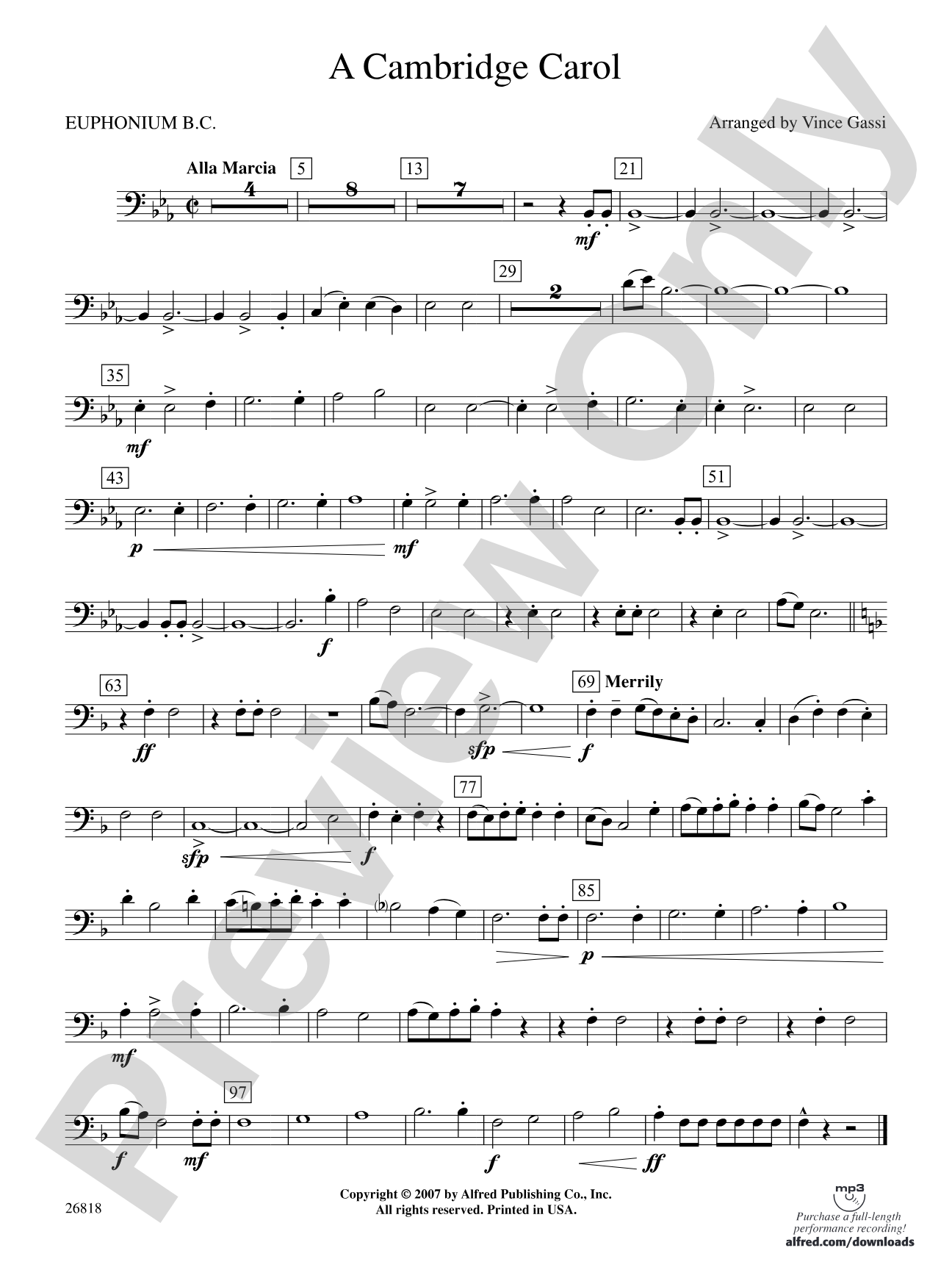 A Cambridge Carol: Baritone B.C.
