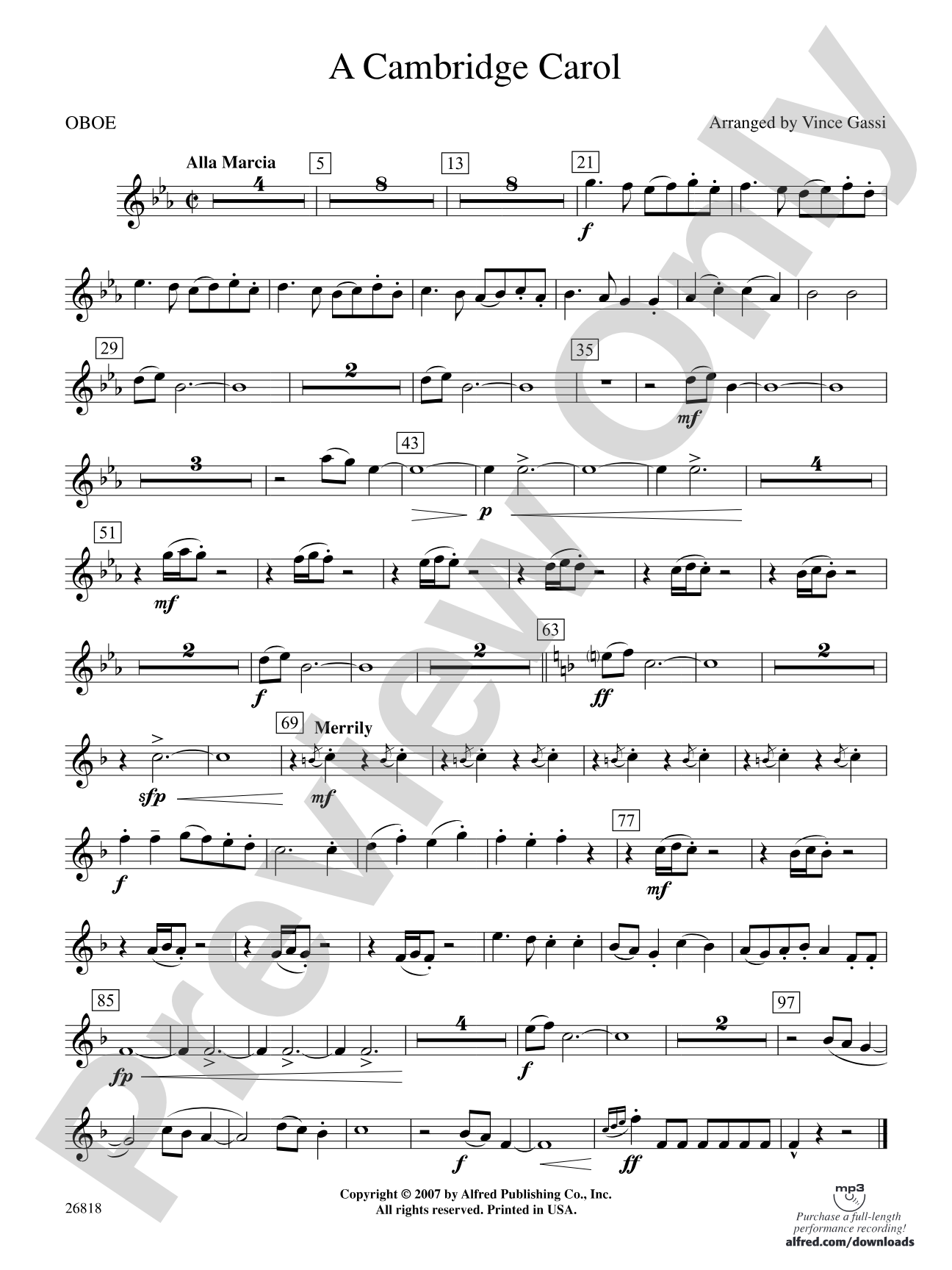 A Cambridge Carol: Oboe