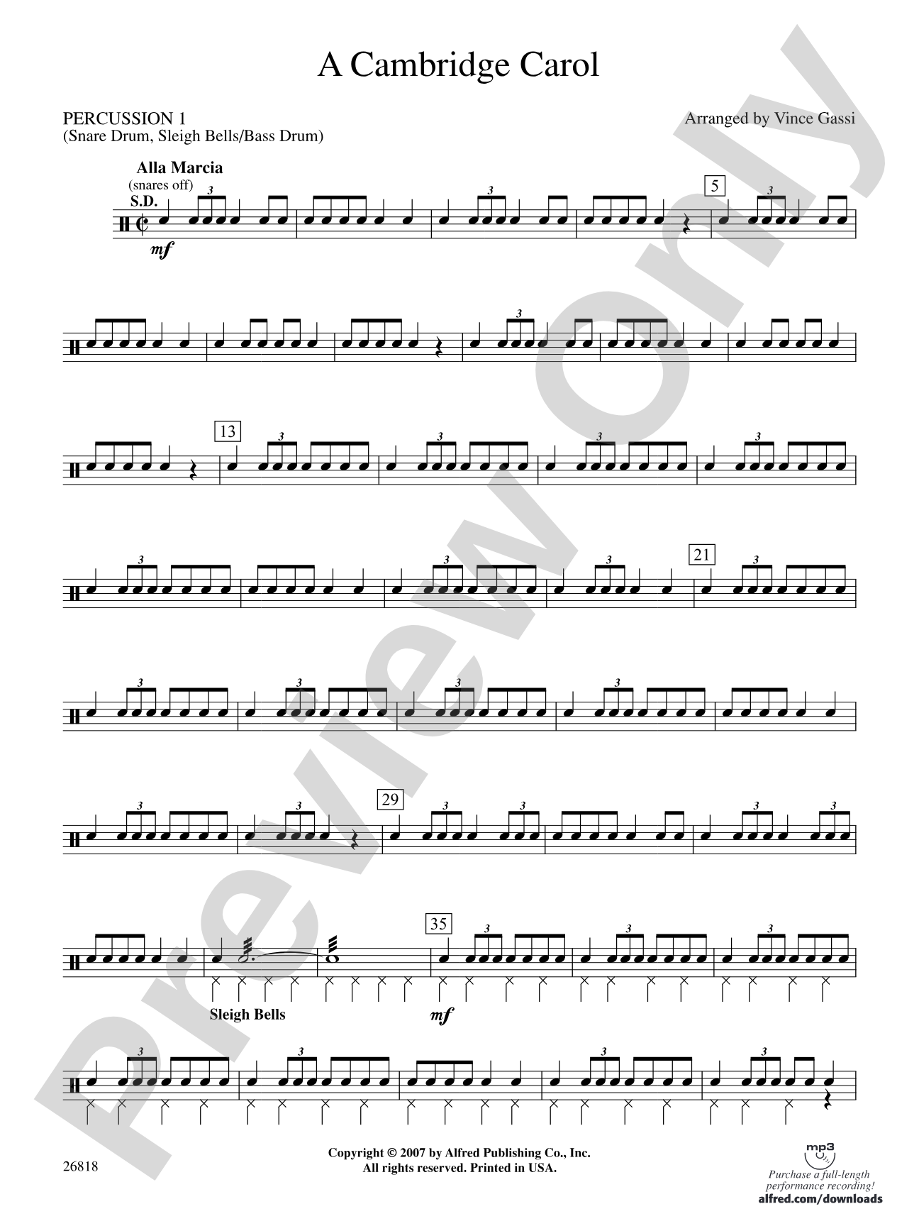 A Cambridge Carol: 1st Percussion