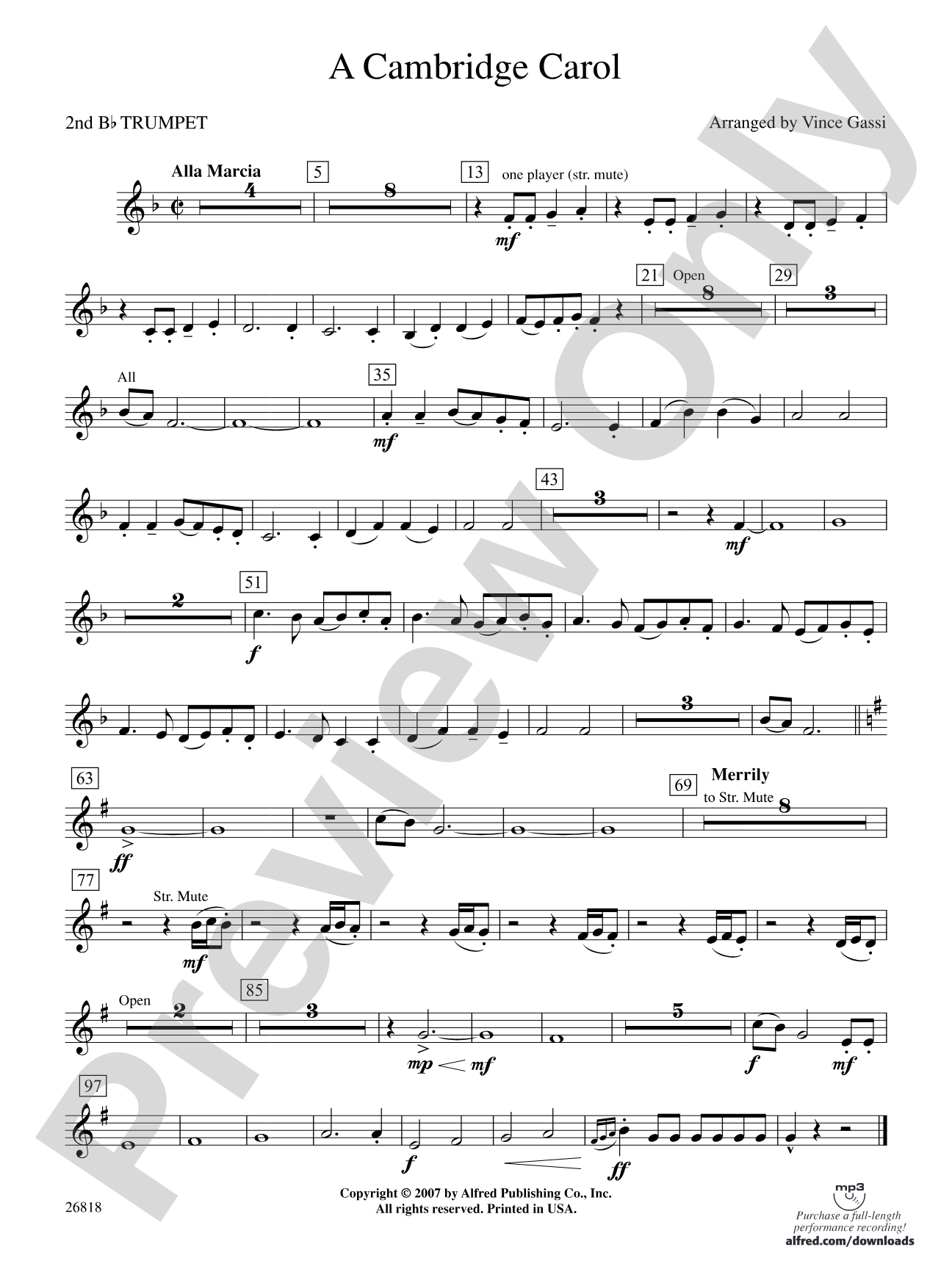 A Cambridge Carol: 2nd B-flat Trumpet