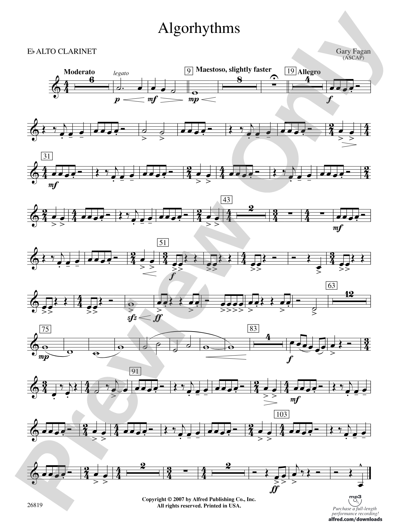 Algorhythms: E-flat Alto Clarinet