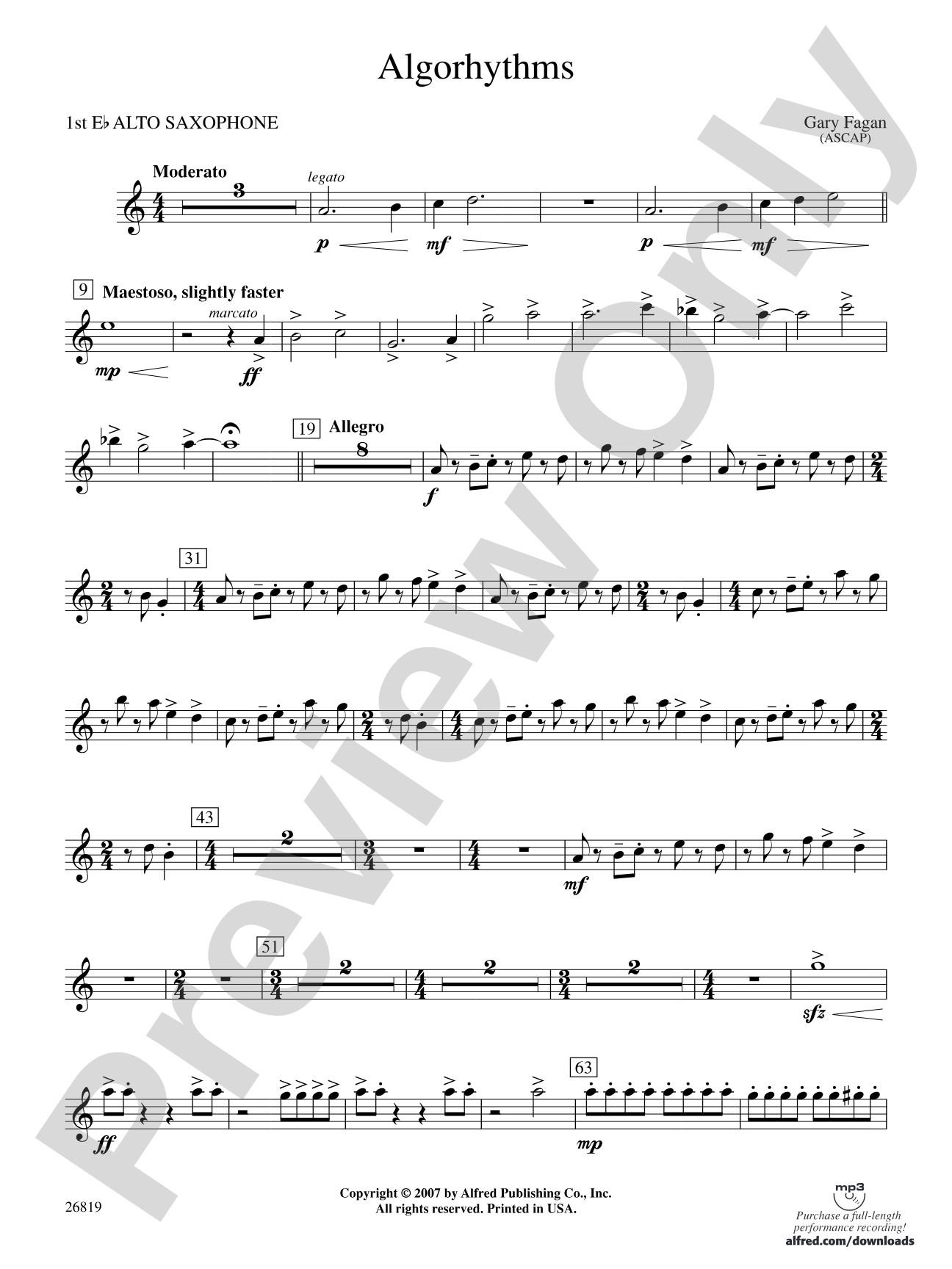 Algorhythms: E-flat Alto Saxophone
